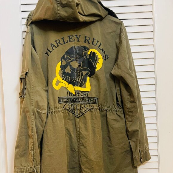 Harley-Davidson Women’s Military Field Jacket Skull Graphic - Picture 2 of 10